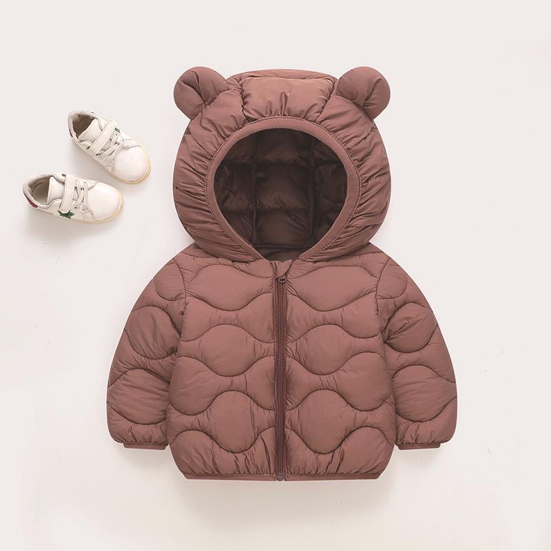 

Autumn/Winter Children s Lightweight Down Jacket – Solid Color Cotton Outerwear 90