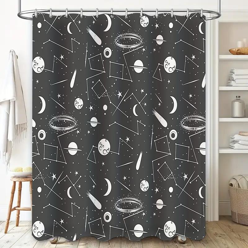 Galaxy Shower Curtain Space Universe Stars Nebula Constellation Bathroom Decor Set Modern Artistic Home Textile