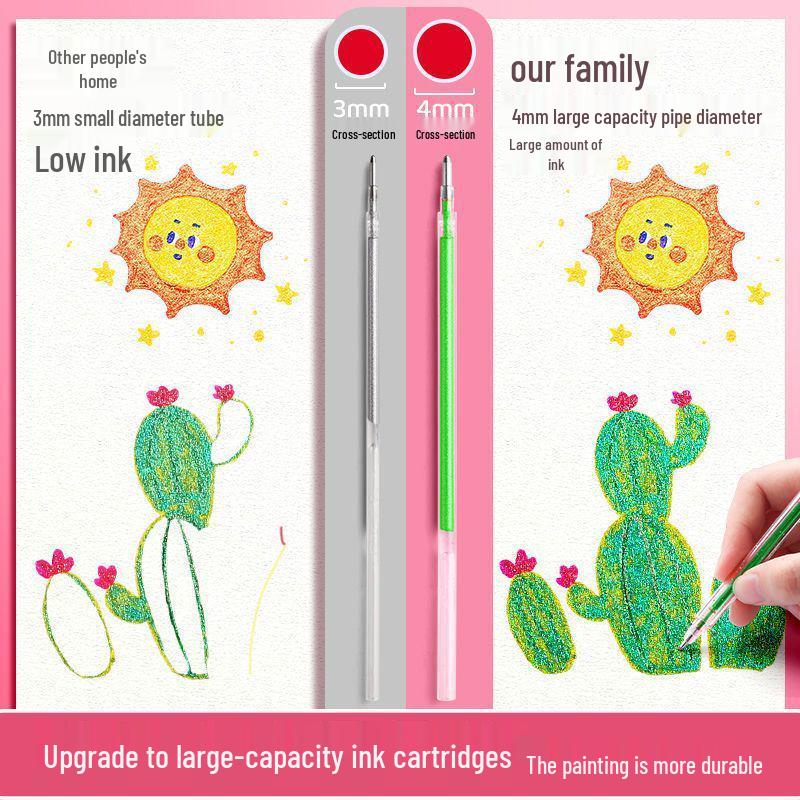 Fluorescent Glitter Gel Pens for Kids - Special Art Markers for Primary Students