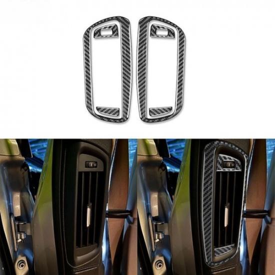 Carbon Fiber Rear Door Pillar Air Vent Outlet Cover For BMW 7 Series F01 2009-14