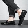 Fashion 2024 NEW Leather Men Casual Shoes Mens Loafers Moccasins Breathable Slip on Black Driving Shoes Crocodile pattern Doug shoes