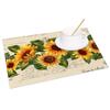 Sonnenblumen-Tischsets Lebhaft Gelb Floral Tischsets Sommer Küchen-Dekor Waschbar Hitzebeständig Perfekt für Esszimmer Cafe Party