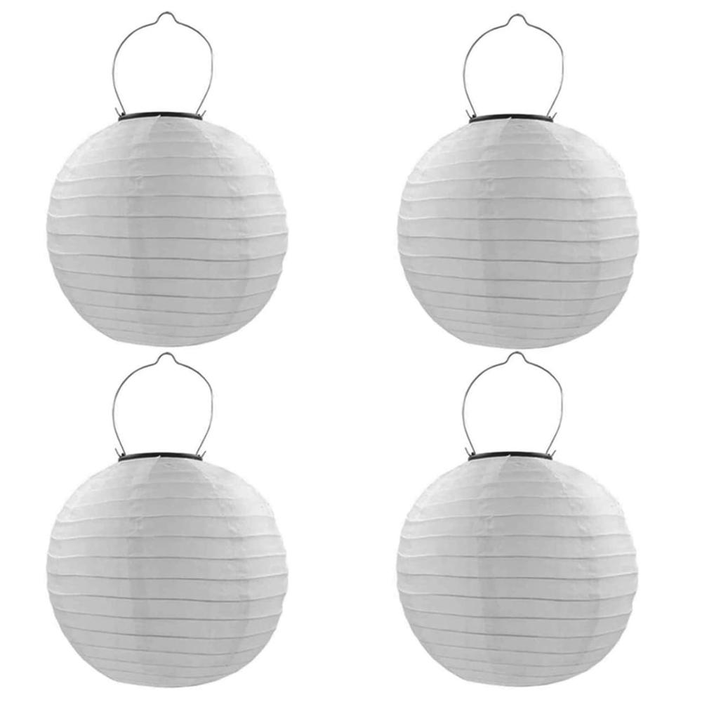 

Qedertek Солнечные фонари уличные 4 штуки 20 см Солнечный светодиодный фонарь Водонепроницаемый нейлоновый подвесной садовый фонарь Солнечное освещение для сада, двора, террасы, 20CM белый