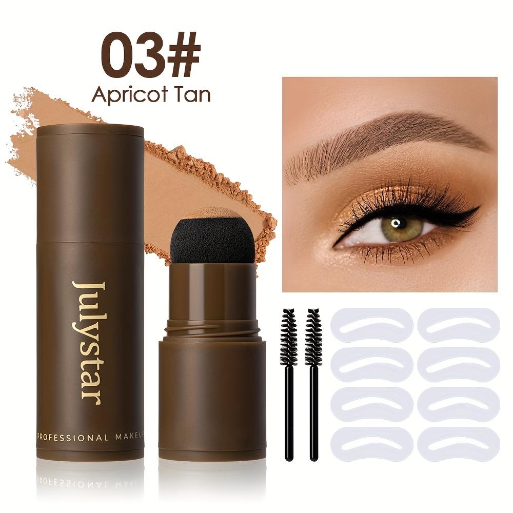 Eyebrow Definer Powder Stamp Makeup with 8 Reusable Stencils Long Lasting Hairline Shadow Powder Hair Chalk Hair Fluffy Powder