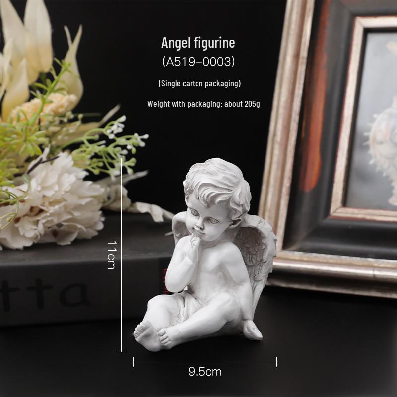 Nordic Angel Girl Sculpture - Resin Figurine for Living Room Décor