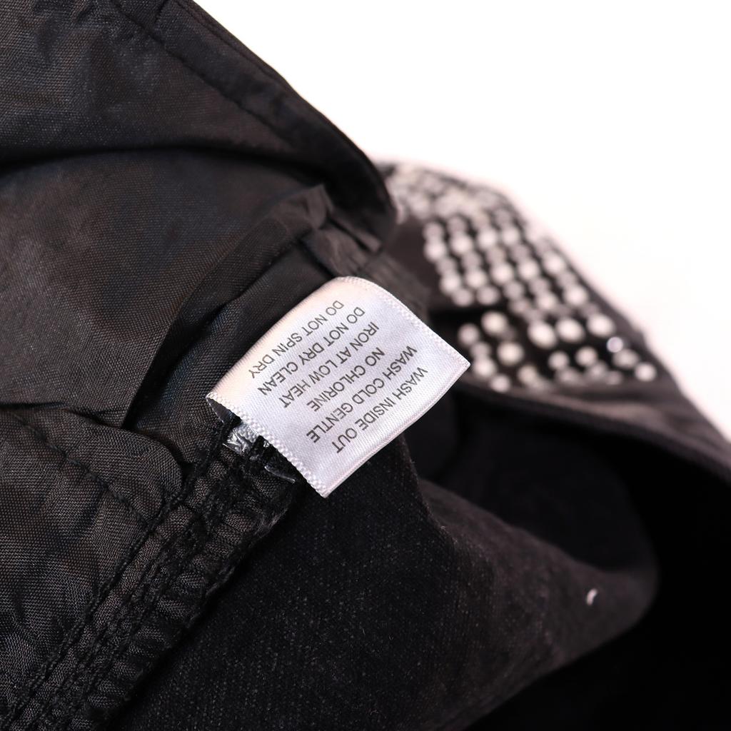 Men's Side Gradient Rhinestone Denim Shorts, Vintage Hip Hop Street Loose Drawstring Knee Length Shorts