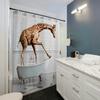 Giraffe Badewanne Digitaldruck Duschvorhang, Kostenloser Haken Enthalten, Maschinenwaschbar, Wendbares Polyester, Ganzjahres Badezimmerdekoration