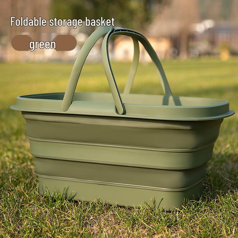 

Складная корзина для пикника большой вместимости - Удобный стиль ин для отдыха на природе зелёный