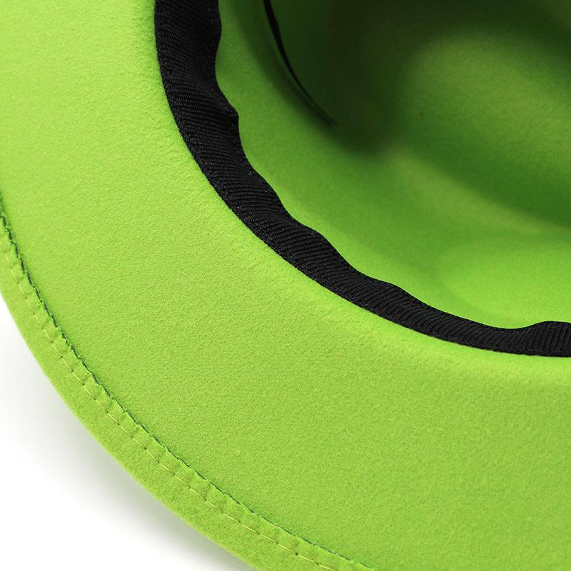 Men'S And Women'S Woolen Top Hats, Gentlemen'S Jazz Hats, Flat-Brimmed Big Eaves