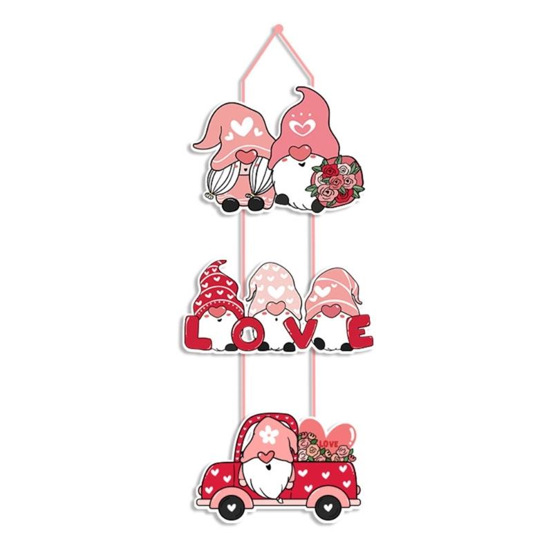 Valentines Day Door Hanger Paperboard Hanging Sign Decors Door Decorations Outdoor Indoor Wall Decors Party Supplies