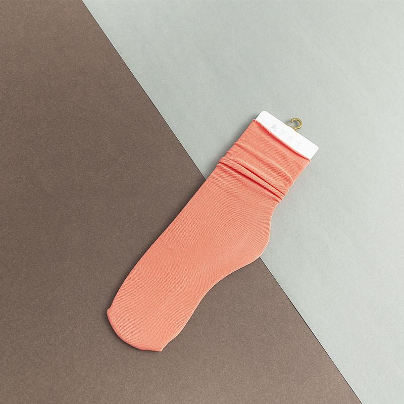 Hehe Socks - Solid Color Women's Socks - Versatile Socks - Rolled Edge - Mid-calf Length - No Heel - All-season Style - Spring, Autumn and Winter