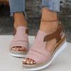 Sandalias de Mujer Verano Punta Abierta Punta Redonda Antideslizantes Cómodas Zapatos Casuales Correa de Hebilla Zapatos de Exterior