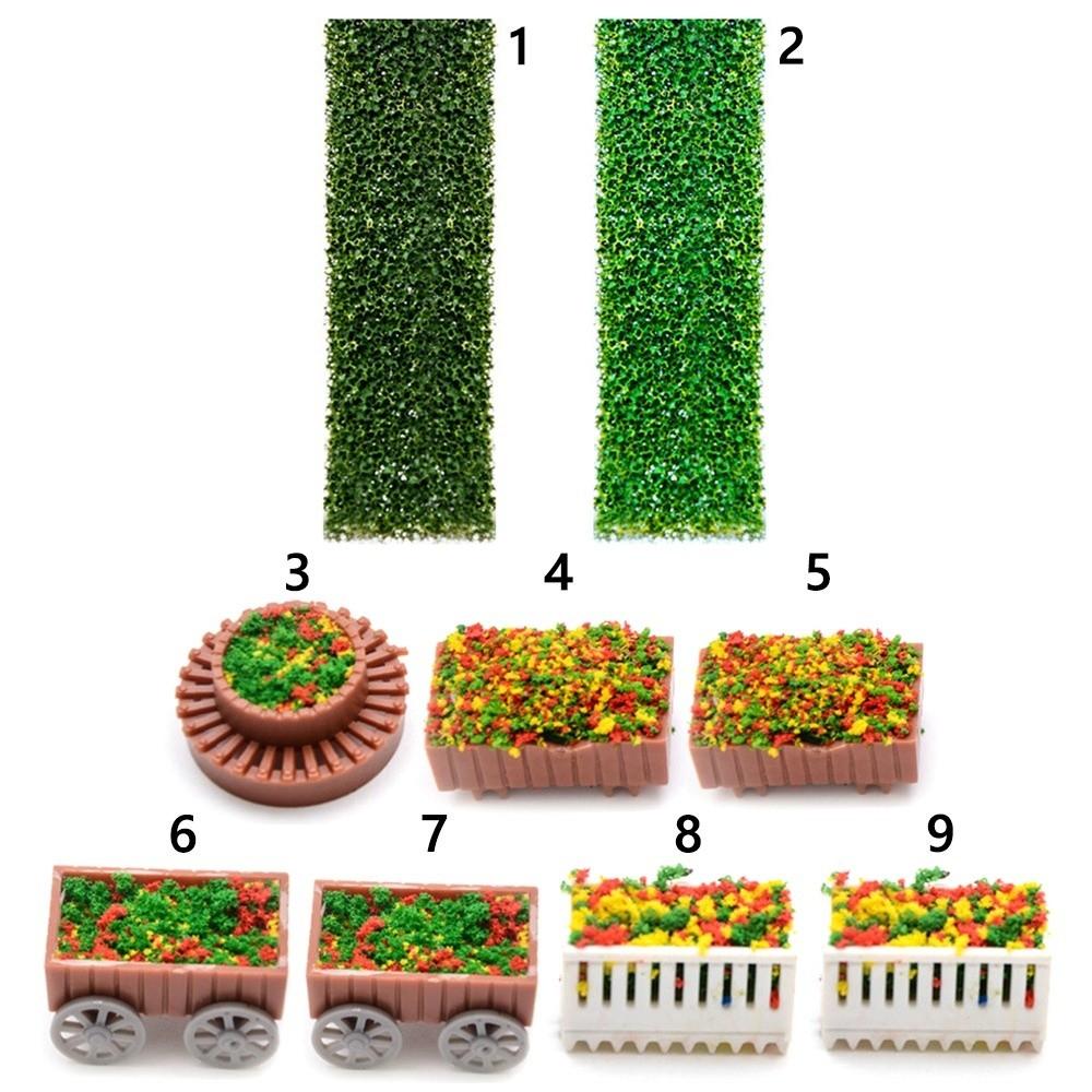 10pcs Plastic Micro Landscape Flower Bed Model 1:50 1:75 Scale Garden Border Minihouse Accessories