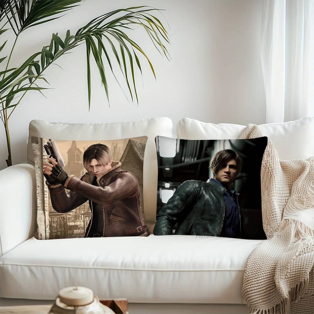 Leon Kennedy R-Resident E-Evil Pillow Case Fashion Square Pillowcase Bedroom Sofa Room Ins Decoration Leisure