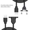 USB 2.0 Male To Female Extension Cable With Panel Mount Screws Fast Data Transfer Cord 25/50/100/150/200/300/500CM