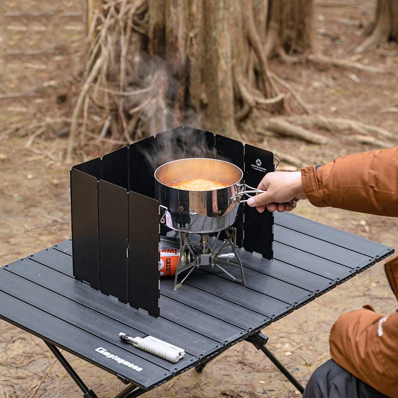 CAMPINGMOON Portable Gas Stove Windshield BKYD-10 Outdoor Tabletop Wind Guard The Wind-Blocking Accessory for Picnic Stoves