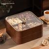 CAIZHI Dried Fruit Plate, Fruit Bowl, Living Room High-End Wood-Like Nut Snack Box, Candy Storage Container, 4-Compartment Fruit Plate CZ6867