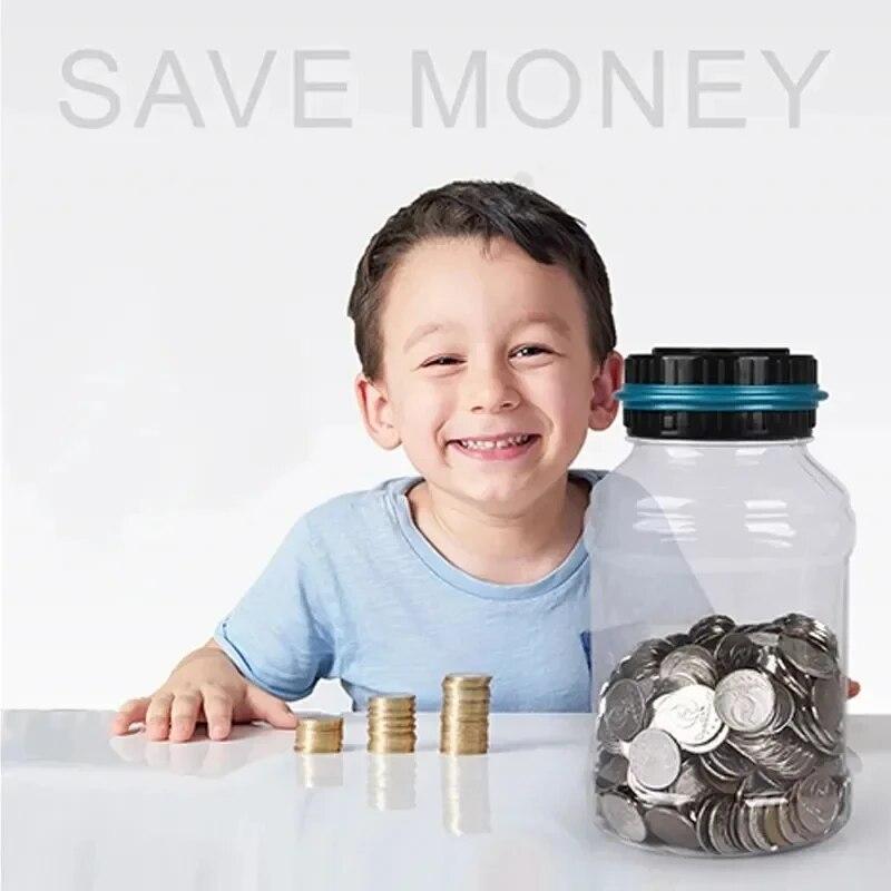 1PC Electronic Piggy Bank Counter Coin Digital LCD Counting Coin Money Saving Box Jar Coins Storage Box For USD EURO Money Gifts