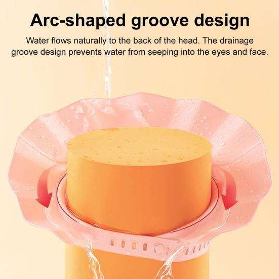 Adult Kids Shower Cap Shield Adjustable Bathing Head Hat Shampoo Visor Cap Soft Waterproof
