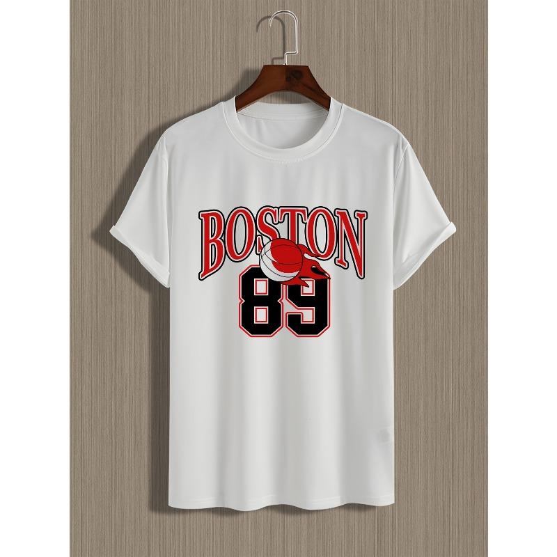 European Size Men's Short Sleeve T-Shirt BOSTON89 - Youthful, Sporty, Simple, Fashionable, and Versatile Apparel for Men