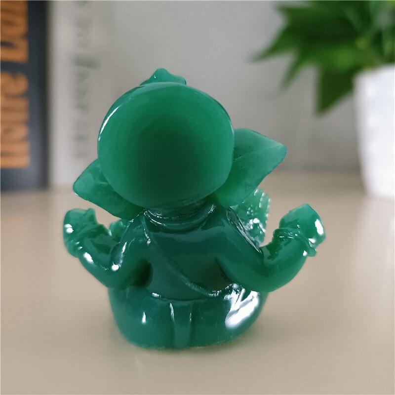 Lord Ganesha Buddha Statue Elephant God Sculptures Ganesh Figurines Man-made Jade Stone Home Garden Buddha Decoration Statues