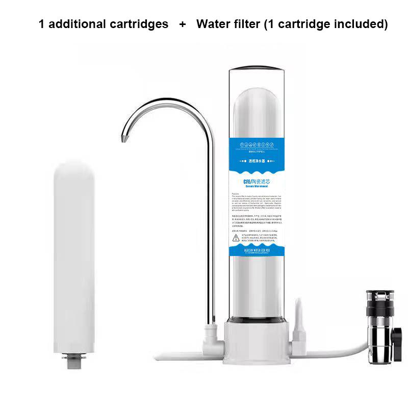 Purificateur d'eau domestique, filtre de robinet à boire direct, filtre à eau transparent, cartouche en céramique