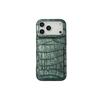 Retro Fashion Leather Imitation Crocodile Skin Texture Cover Case For iPhone 17 16 15 14 13 Pro Max with Flip-up Mirror Holder