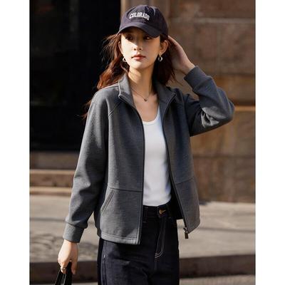 Women's Relaxed Fit Stand Collar Cardigan Jacket