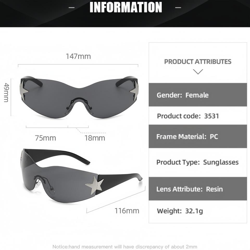 Luxurious Exquisite Borderless Design Frame Unique Star Hinge Inlay Design Unisex Outdoor Shopping Decoration Party Sunglasses