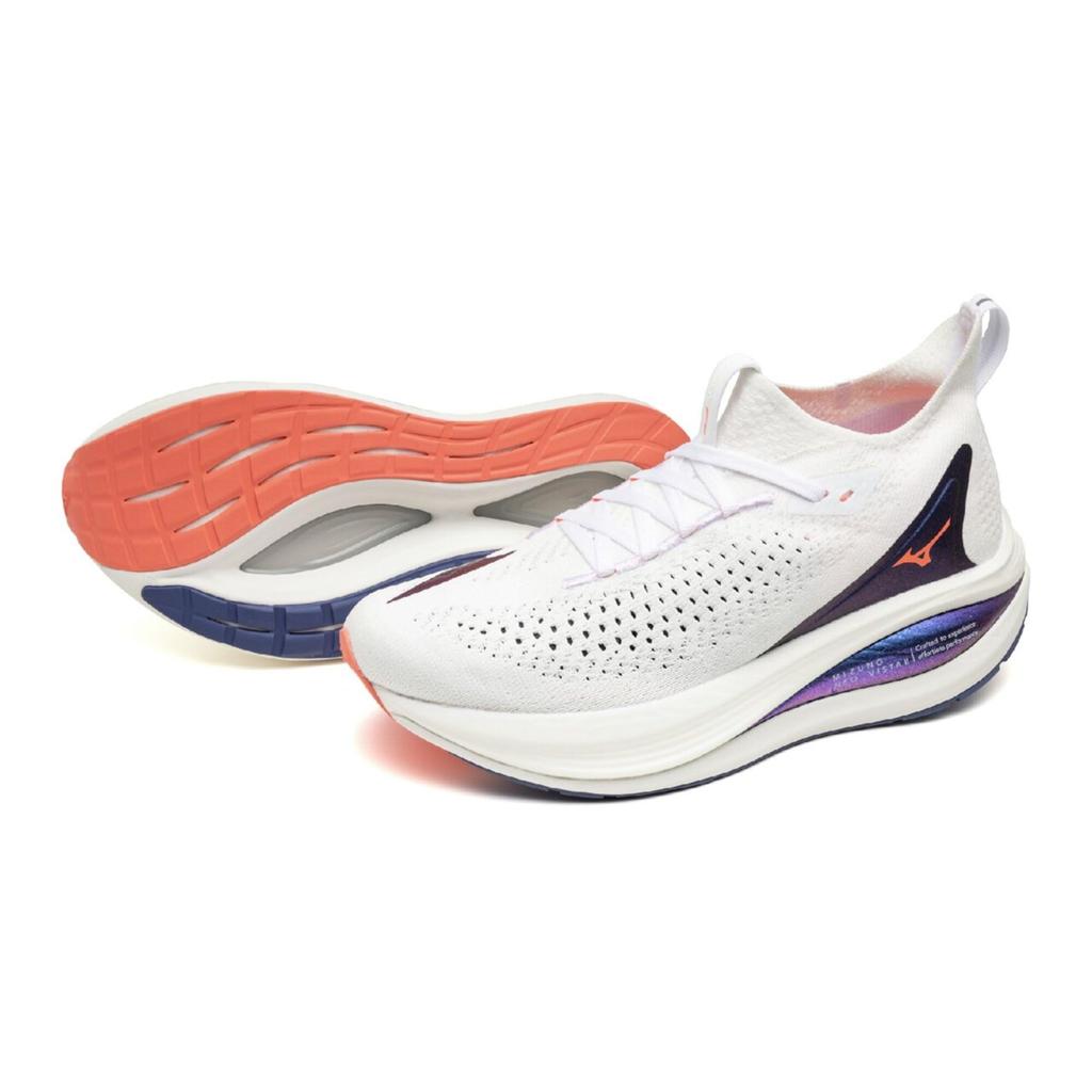 Mizuno NEO VISTA 2 Running Shoes for White X Metallic Blue X 2E Women, Pink, 24.0 Cm,