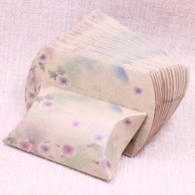 50pcs Marble Style Box Anniversary Gift Box Wedding Present Flamingo Design Box Paper Pillow Cardboard Jewelry Packing