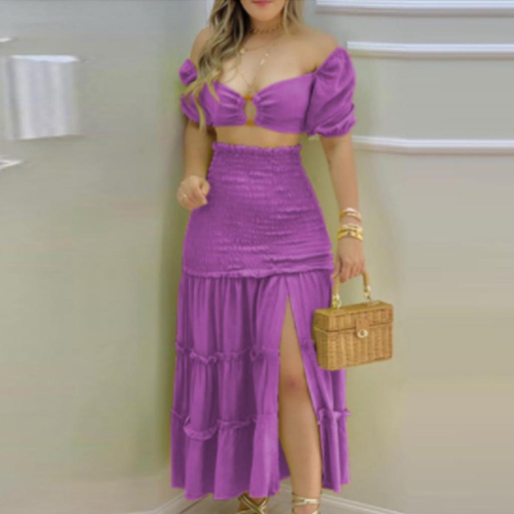 Spring New Fashion Elegant Printed Vest High Waist Skirt Set Women's Outfits for Women European American Crossborder Clothing