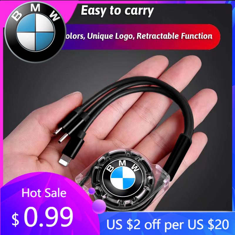 LGFHR1 2026 Car Sticker 3 In 1 Micro USB Type C Charging Cable Multi Charger For BMW X1 X2 X3 X5 X4 X6 X7 G30 G20 G32 G11 G12 F40 F30 F