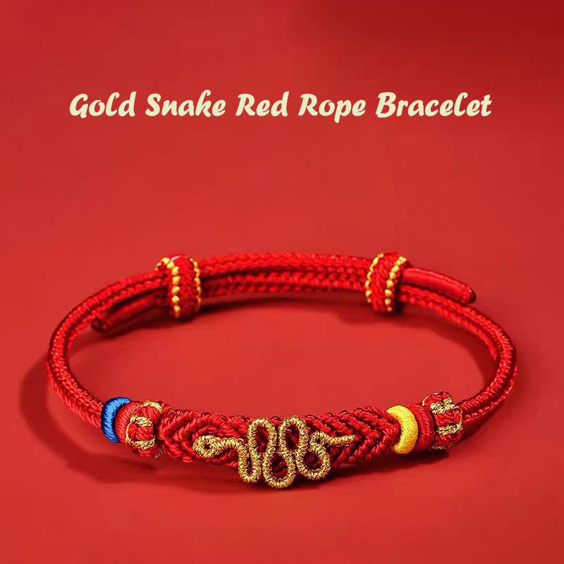 Chinese Style Snake Year Braided Rope Bracelet For Women Men Versatile Amulet Lucky Bracelet Jewelry Accessories Gifts