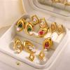 CARLIDANA Fashion Design Stainless Steel Gold Plated Tarnish Free Geometric Pearl Luxury Woman Zircon Drop Earrings Jewelry