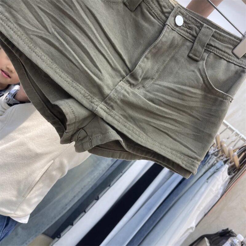 Gonna corta di jeans bianca alla moda: Dimagrante, Versatile, Zip Laterale, Caratteristica Anti-Esposizione