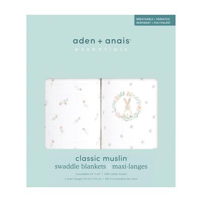 Aden Anais Brushing Bunny Set of Muslin Cotton Newborn Baby SWADAEESWC20029 + Swaddles, 2, 112x112cm, Swaddles, Gift,