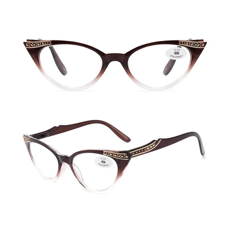 Cat Eye Frame Reading Glasses for Women Presbyopia Hyperopia Vision Care Magnification Computer Eyewear