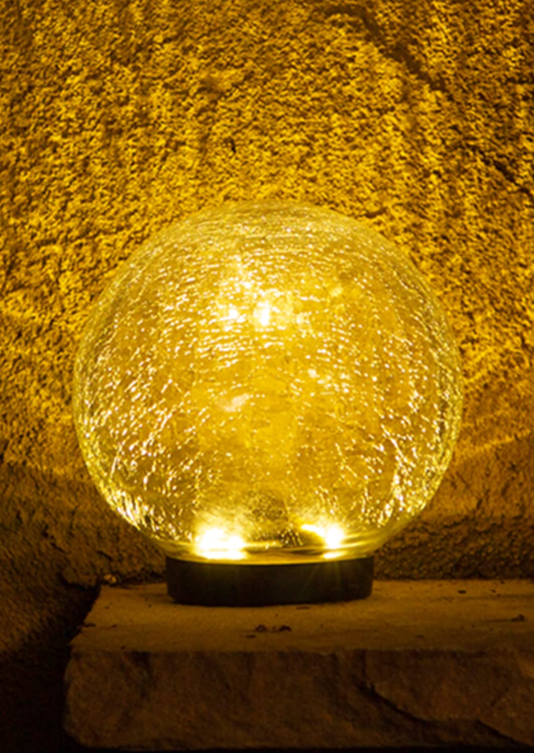 

HAPPYJOINT Topaz Solar Garden 15cm Warm White Automatic Outdoor Light, Diameter, Glass, Waterproof, LED, Lighting,