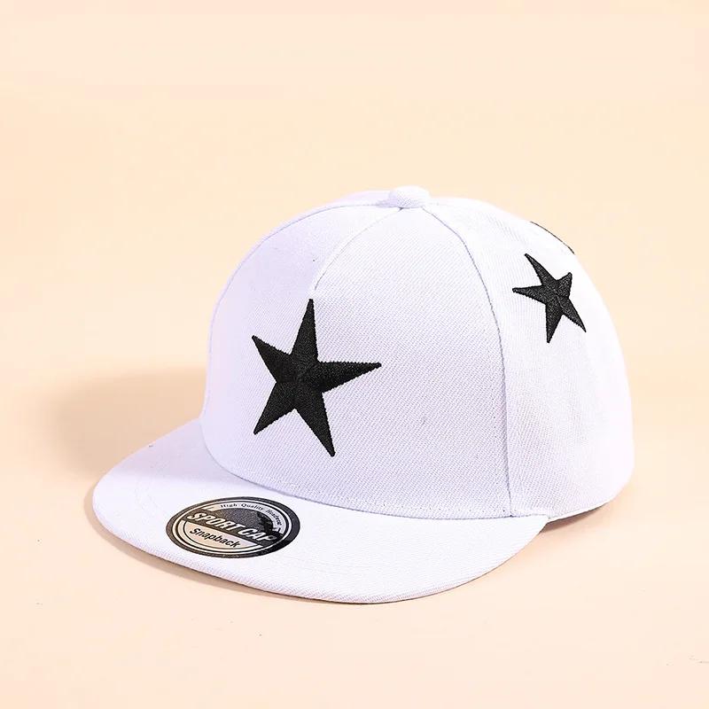 

Children Five-pointed Star Embroidery Baseball Caps Hip-hop Hats Spring and Summer Outdoor Adjustable Casual Hats Boy Girl Trave белый