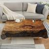 One imitation tree stump wood-grain tablecloth, made of 100% natural texture rectangular durable polyester fabricxzj