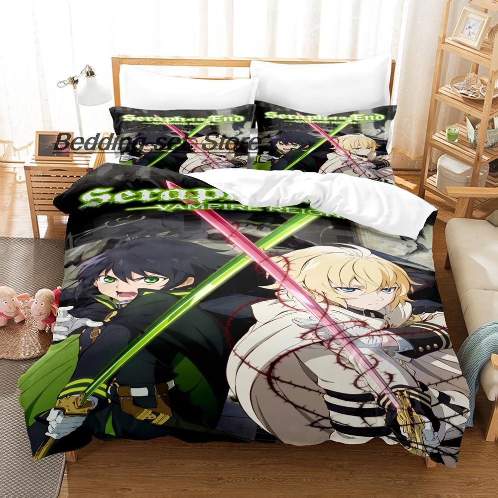 2014 Seraph Of The End Bedding Set Single Twin Full Queen King Size Bed Set Teenager Bedroom Duvetcover Sets Anime Bed Sheet Set
