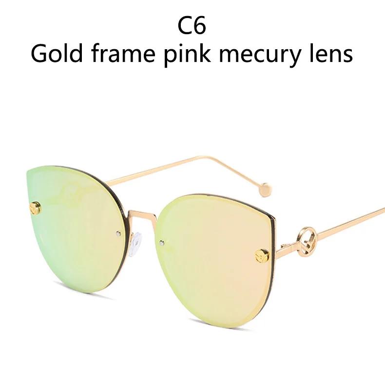 Classic Cat Eye Alloy Sunglasses Woman Brand Designer Big Frame Sun Glasses Female Vintage Metal Oculos Feminino