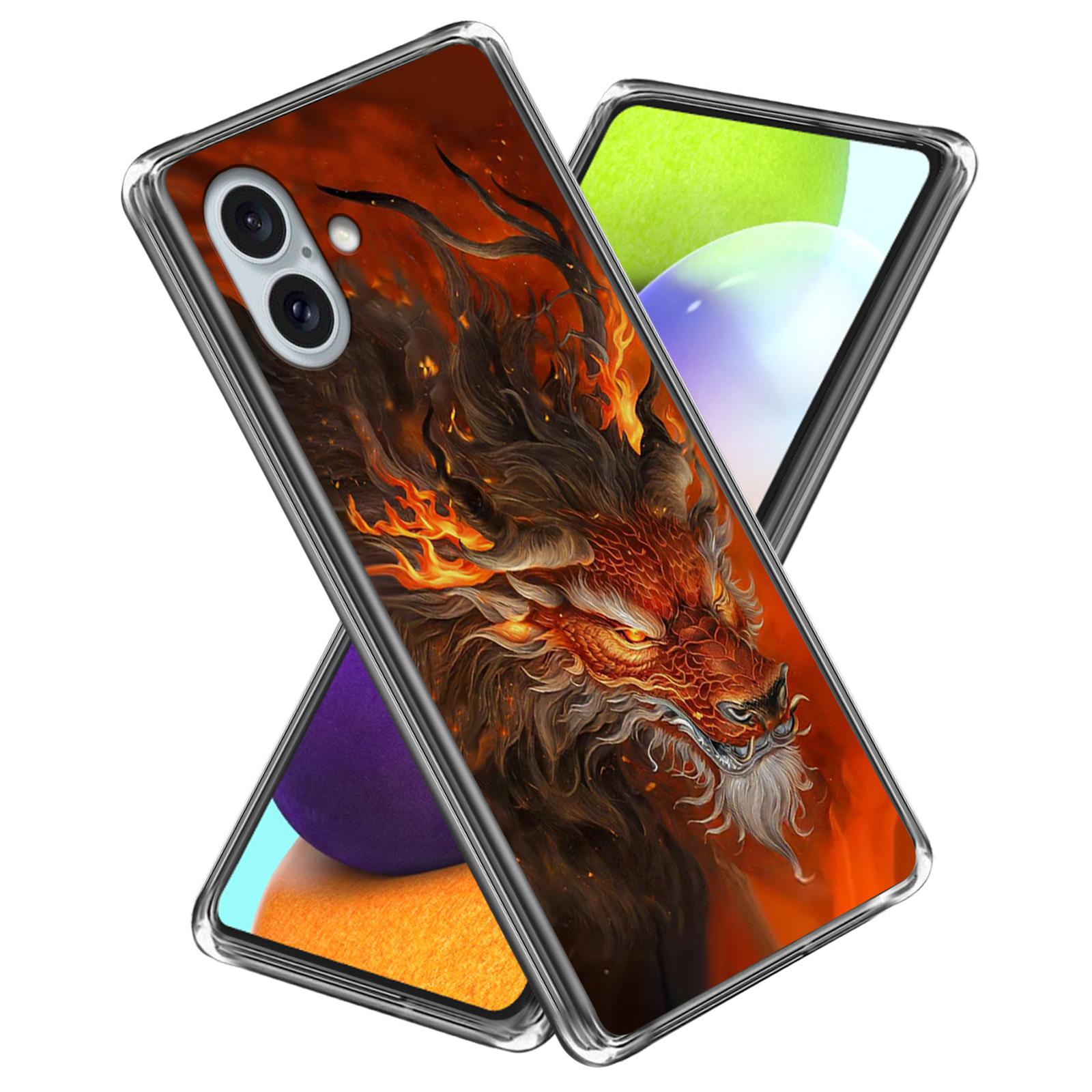 

For iPhone 16 Plus Case Shock-Absorbent TPU Pattern Printed Phone Cover Style K