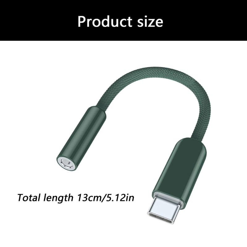 Travel Braided USB C Male To 3.5mm Female Headphone Adapter Cord Line Supports Quality Sound Transmission