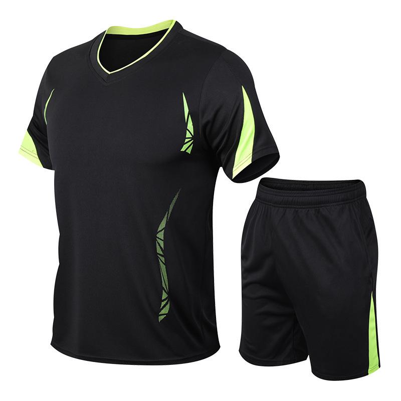 Men's Slim Fit Summer Sportswear Set - Short Sleeve T-Shirt & Casual Basketball Running Outfit