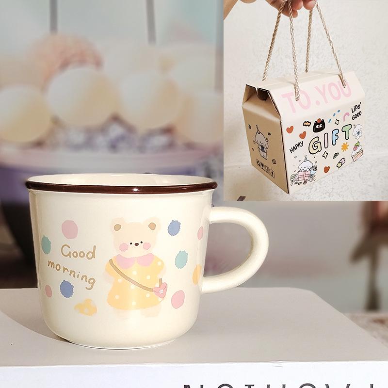 Roztomilý zvířecí ráj Kreslený keramický hrnek Zvířátko Roztomilý hrnek Dárek k narozeninám pro muže a ženy Hrnky na kávu na párty