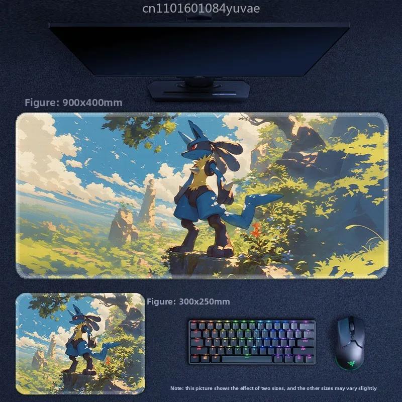Classic Cartoon Anime Pokémon Pikachu Mewtwo Eevee Leather Mouse Pad Lucario Squirtle Gardev Keyboard Pad Large Game Table Mat
