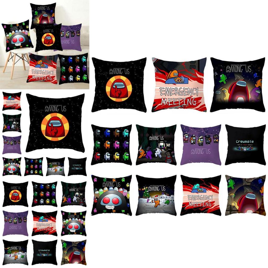 Game Among Us Cushion Cover Throw Pillow Case Home Sofa Decor 45×45cm Square