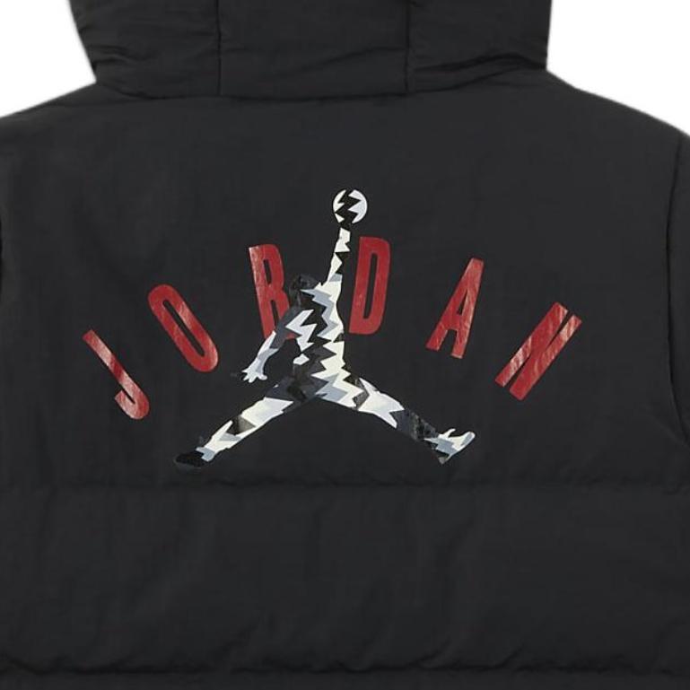(PS) Air Jordan Air Puffer Jacket 'Black Red' Kids' FV2822-010